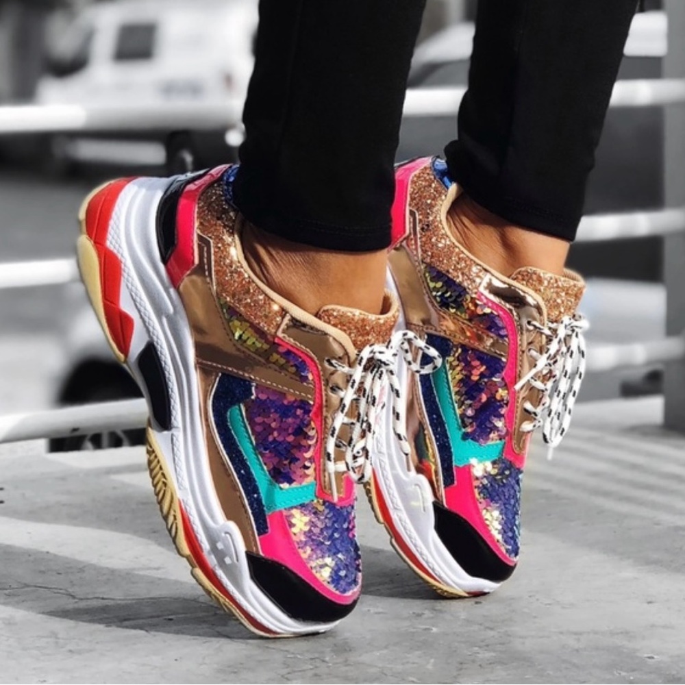 Multicolor Fashion Nova Sneakers - Picture 1 of 7